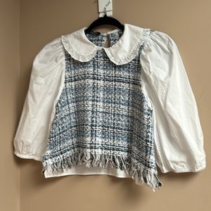 NWOT Zara Tweed Blouse